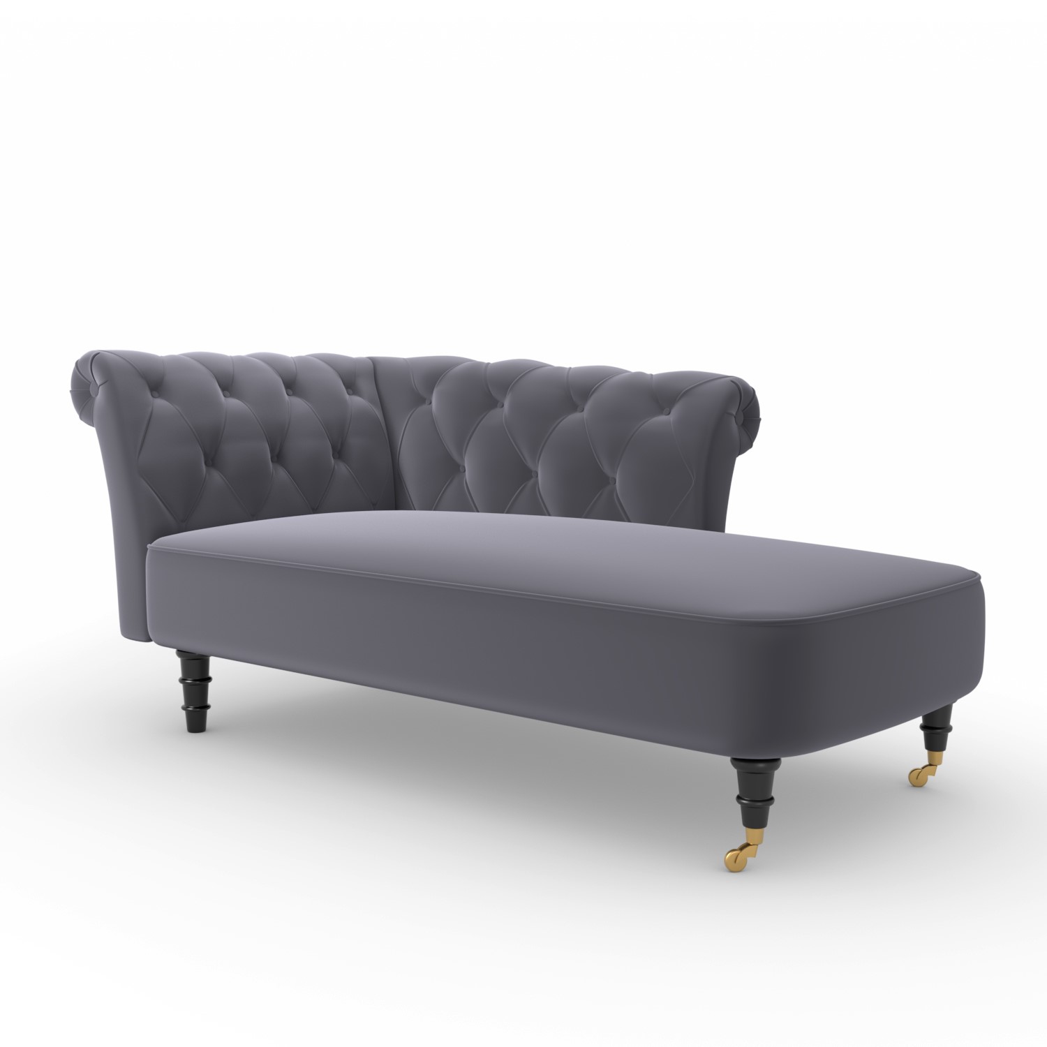 Read more about Dark grey velvet chesterfield chaise lounge chair christiana